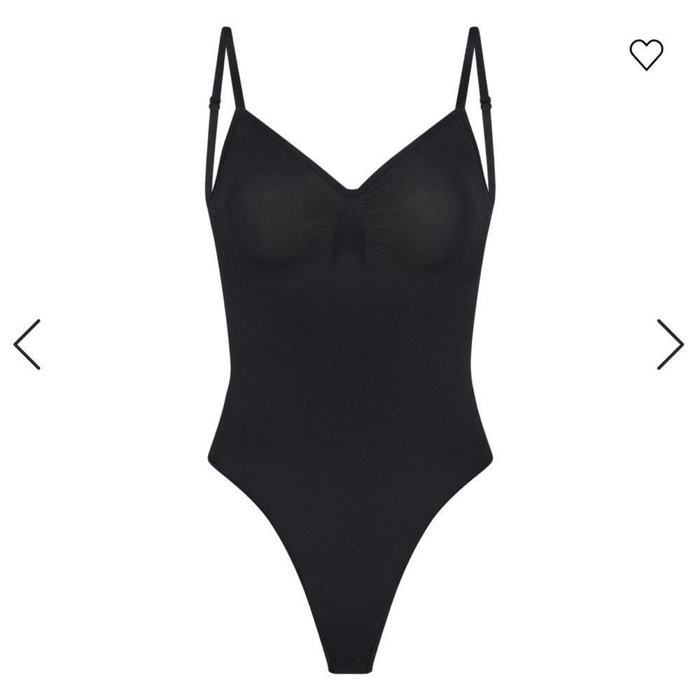 Skims low back thong bodysuit - black